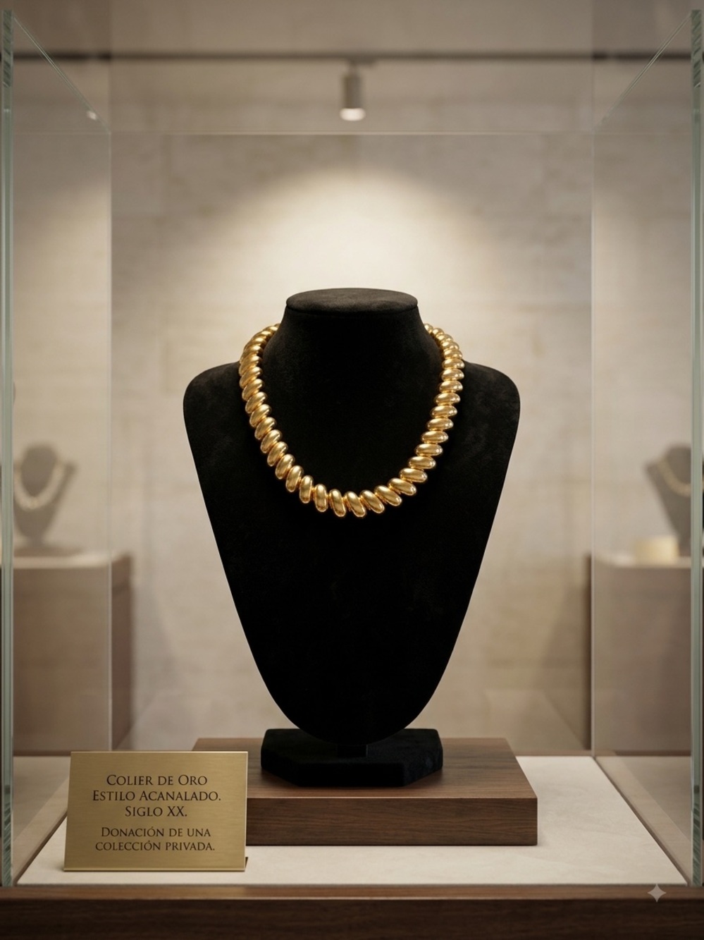Charming Charlie Gold Ribbed Collar Necklace